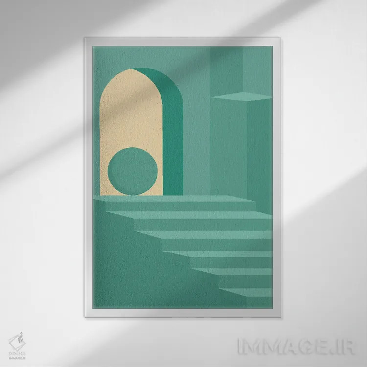 تابلو مینیمال طراحی معماری مینیمال ۱ اثر جی استنلی - نمای قابدار سفید