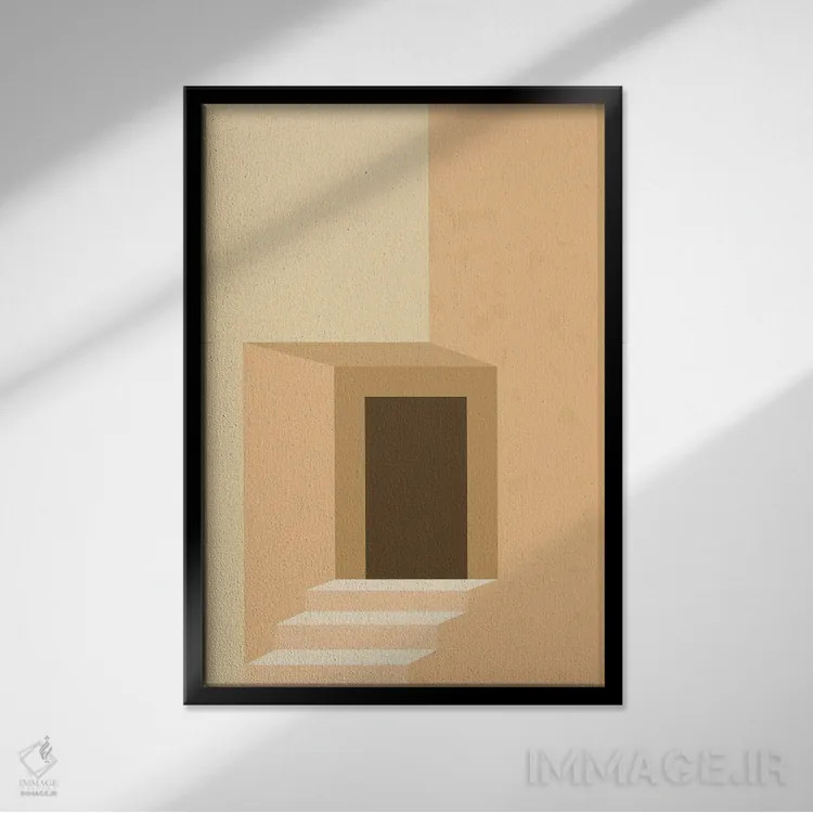 تابلو مینیمال طراحی معماری مینیمال ۳ اثر جی استنلی - نمای قابدار مشکی