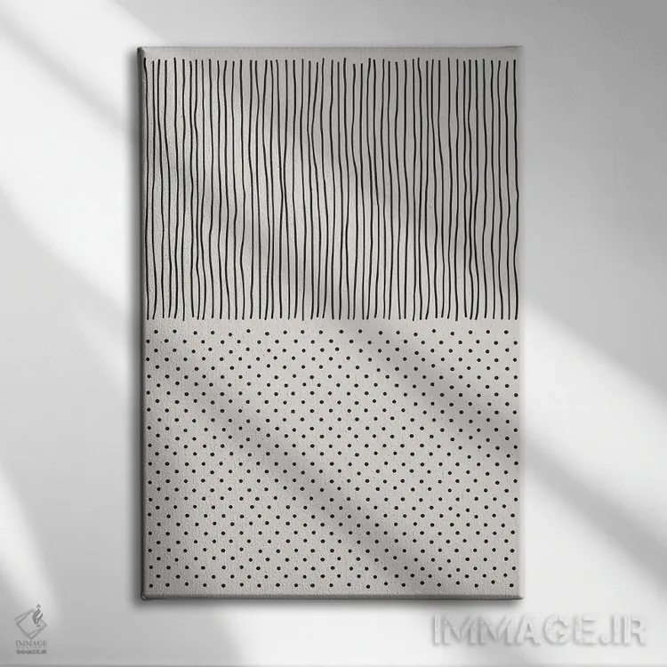 تابلو مینیمال حال و هوای خطی مینیمال ۴ اثر جی استنلی - نمای روبهرو روی دیوار