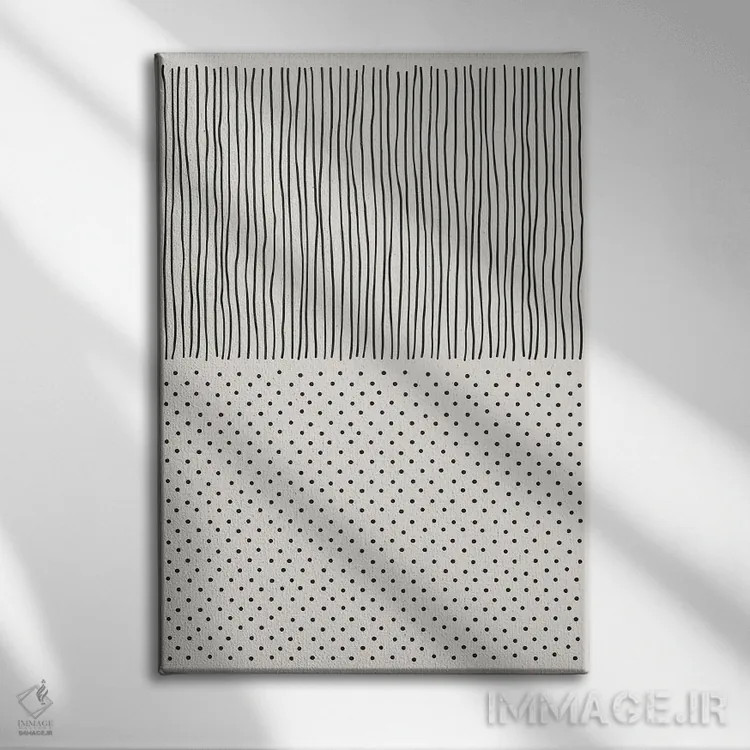 تابلو مینیمال حال و هوای خطی مینیمال ۴ اثر جی استنلی - نمای روبهرو روی دیوار