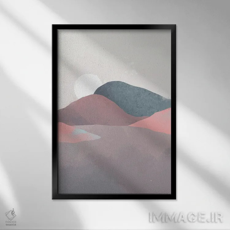 تابلو مینیمال منظره مینیمال ۳ اثر جی استنلی - نمای قابدار مشکی
