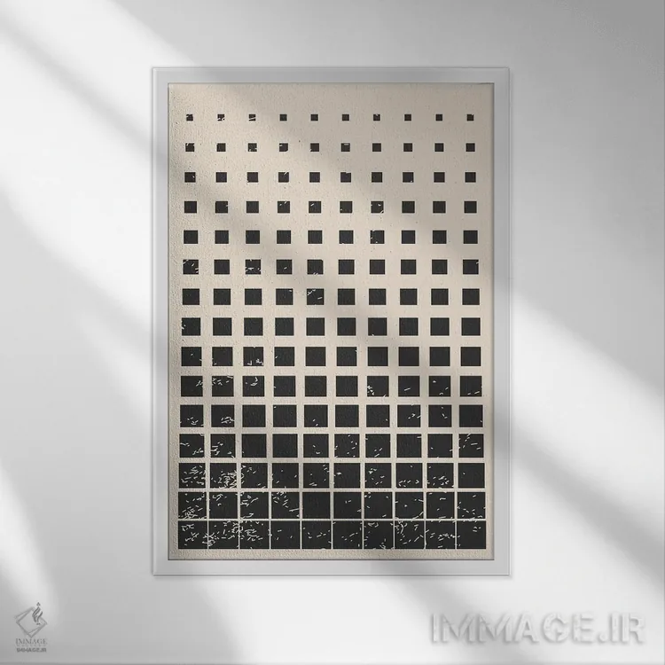 تابلو مینیمال اشکال نیم تن مینیمال ۱ اثر جی استنلی - نمای قابدار سفید