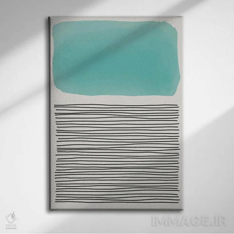 تابلو مینیمال اشکال آبرنگی مینیمال ۳ اثر جی استنلی - نمای روبهرو روی دیوار