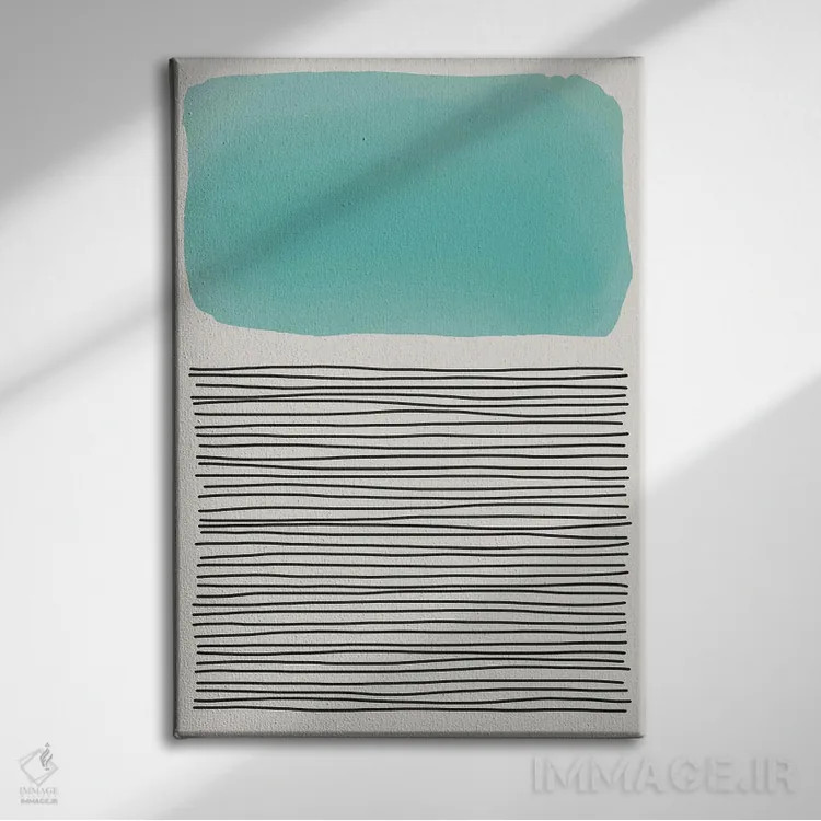 تابلو مینیمال اشکال آبرنگی مینیمال ۳ اثر جی استنلی - نمای روبهرو روی دیوار