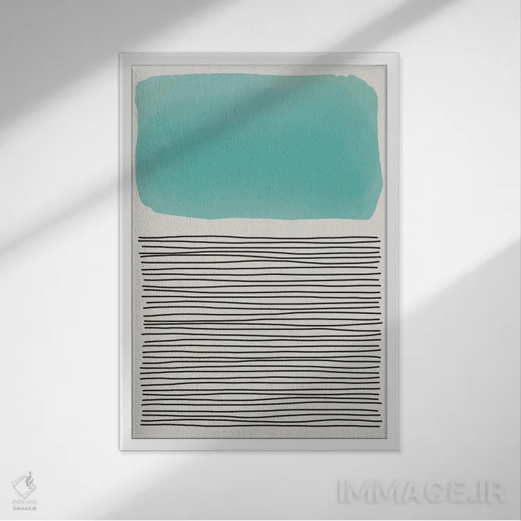 تابلو مینیمال اشکال آبرنگی مینیمال ۳ اثر جی استنلی - نمای قابدار سفید