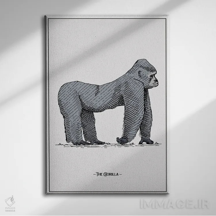 تابلو دکوراتیو گوریل اثر جی استنلی - نمای روبهرو روی دیوار