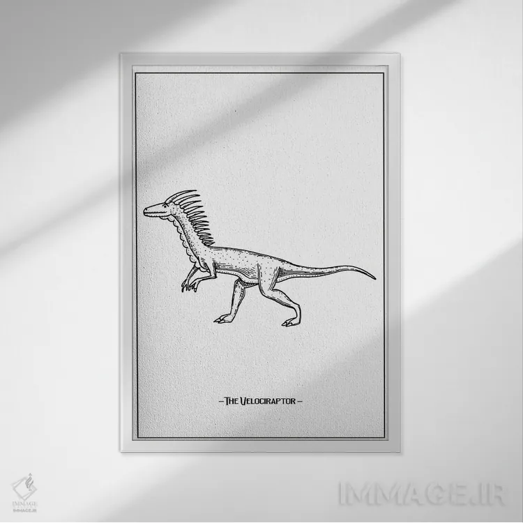 تابلو دکوراتیو ولو سی رپتور اثر جی استنلی - نمای قابدار سفید