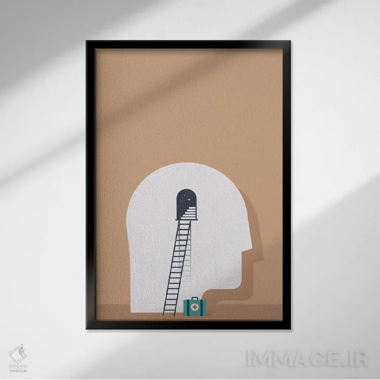 تابلو مینیمال به سوی نجات اثر جی استنلی - نمای قابدار مشکی