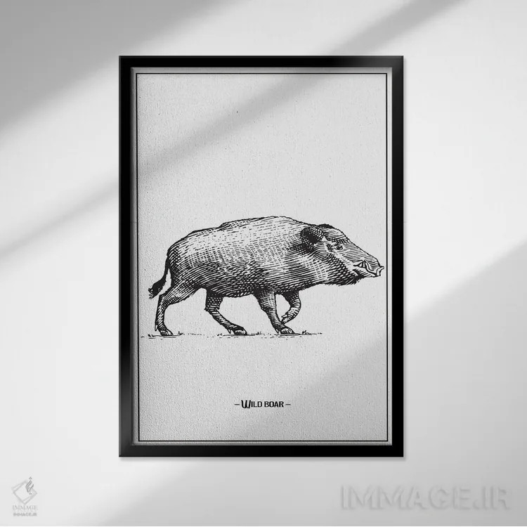 تابلو دکوراتیو گراز وحشی اثر جی استنلی - نمای قابدار مشکی