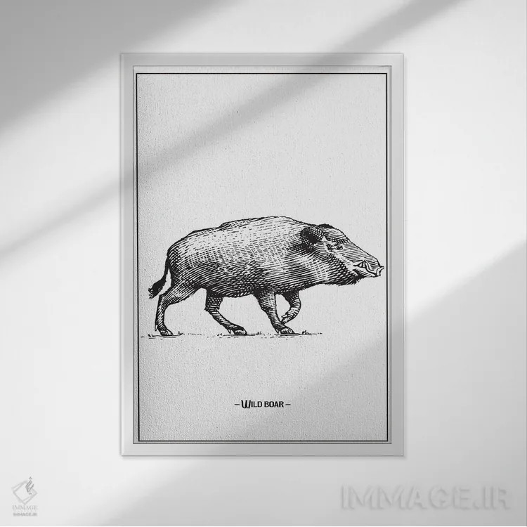 تابلو دکوراتیو گراز وحشی اثر جی استنلی - نمای قابدار سفید