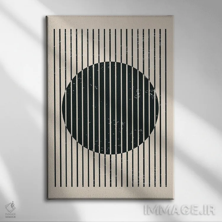 تابلو مینیمال اشکال هندسی سیاه و سفید I اثر جی استنلی - نمای روبهرو روی دیوار