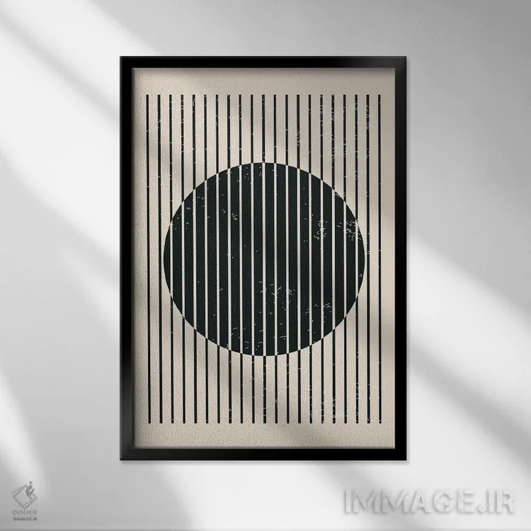 تابلو مینیمال اشکال هندسی سیاه و سفید I اثر جی استنلی - نمای قابدار مشکی