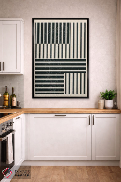 تابلو مینیمال اشکال هندسی سیاه و سفید IV اثر جی استنلی - D2B