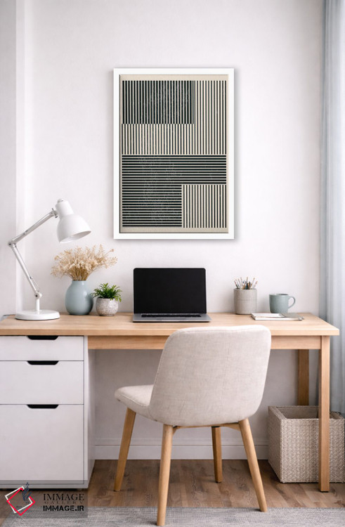 تابلو مینیمال اشکال هندسی سیاه و سفید IV اثر جی استنلی - D4W