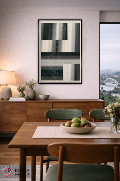 تابلو مینیمال اشکال هندسی سیاه و سفید IV اثر جی استنلی - D6B