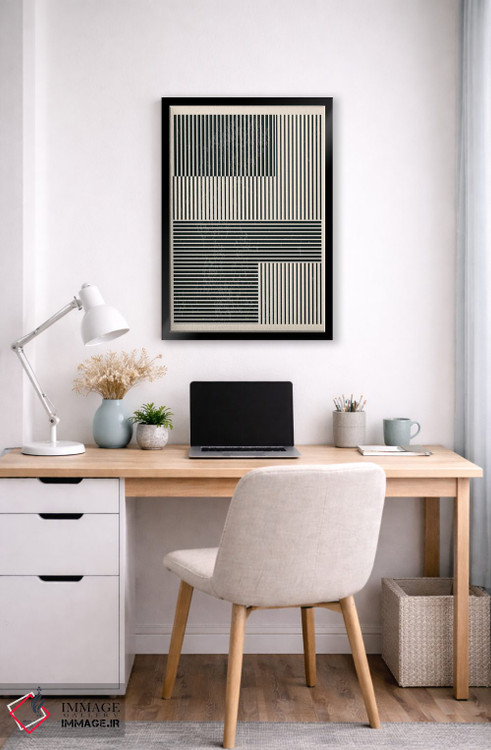 تابلو مینیمال اشکال هندسی سیاه و سفید IV اثر جی استنلی - D5B