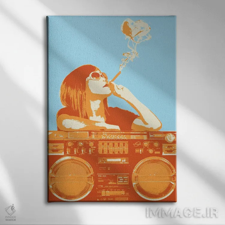 تابلو دکوراتیو کام بگیر و پاس بده اثر استیز - نمای روبهرو روی دیوار