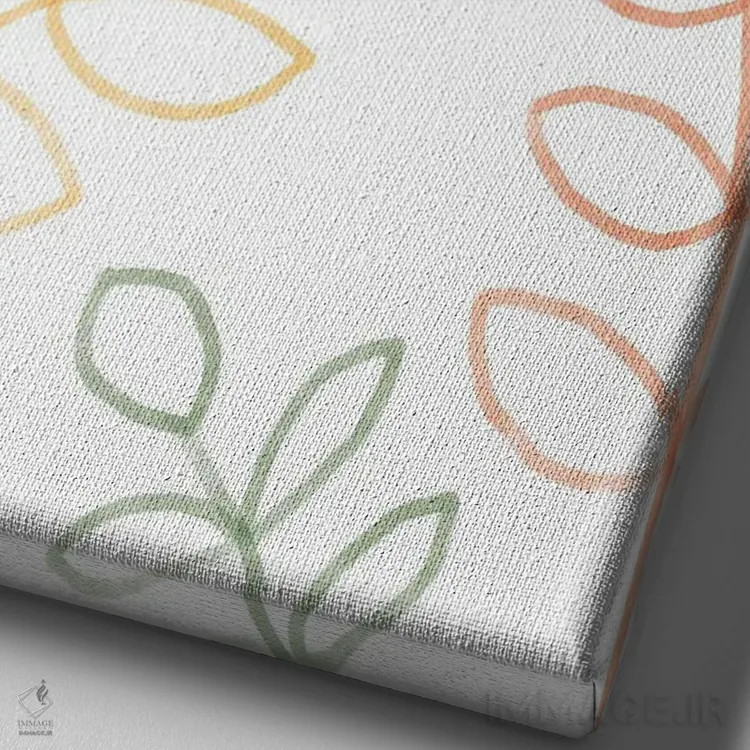 تابلو مینیمال برگ های رنگارنگ اثر سوزان بال - نمای نزدیک بافت بوم