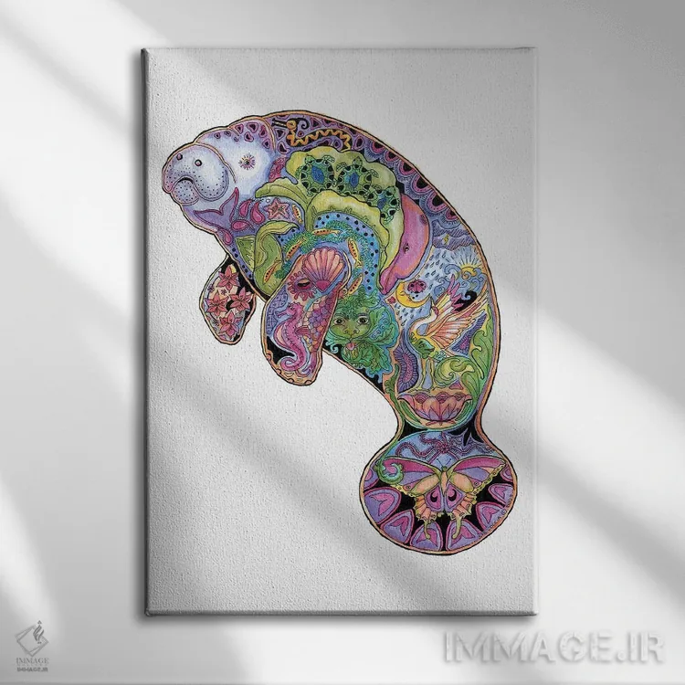 تابلو دکوراتیو گاونهنگ دریایی اثر سو کاکیا - نمای روبهرو روی دیوار