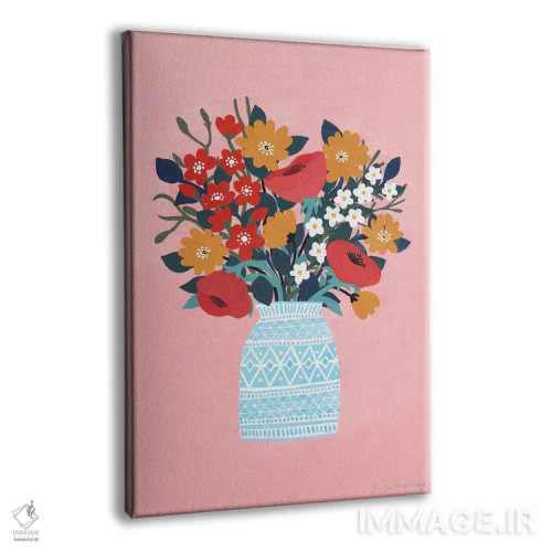 تابلو دکوراتیو گلدار روی هلویی اثر سیان سامرحیز - نمای پرسپکتیو محصول