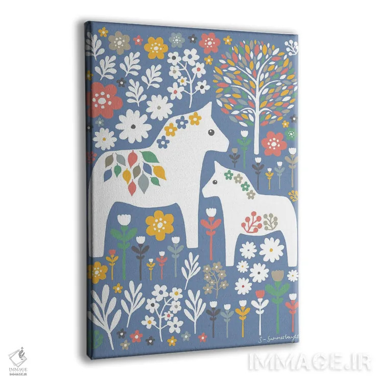 تابلو مینیمال اسب دالا اسکانباوراوی اثر سیان سامرحیز - نمای پرسپکتیو محصول