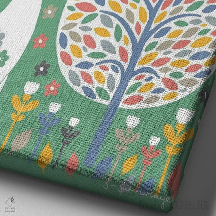 تابلو مینیمال روباه های اسکانباوراوی اثر سیان سامرحیز - نمای نزدیک بافت بوم