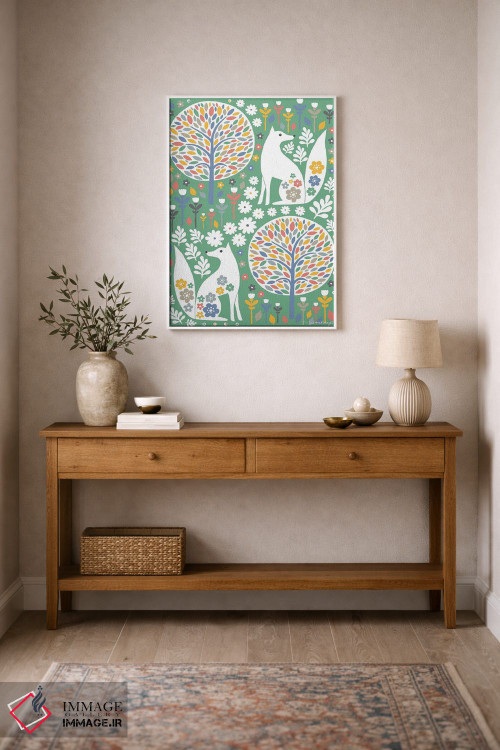 تابلو مینیمال روباه های اسکانباوراوی اثر سیان سامرحیز - D1W