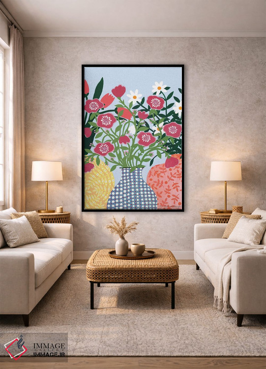 تابلو مینیمال سه گلدان اثر سیان سامرحیز - D1B