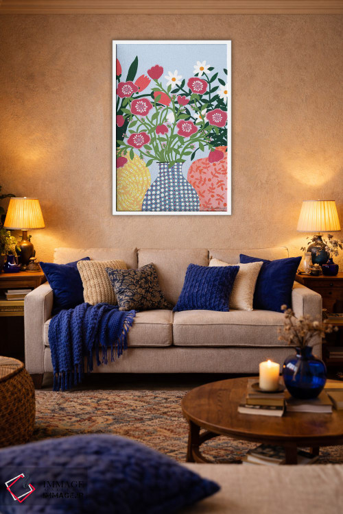 تابلو مینیمال سه گلدان اثر سیان سامرحیز - D3W