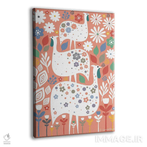 تابلو مینیمال مرغ شاخدار اسکانباوراوی اثر سیان سامرحیز - نمای پرسپکتیو محصول