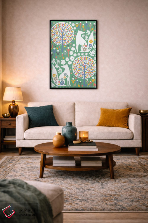 تابلو مینیمال روباه های اسکانباوراوی اثر سیان سامرحیز - D4B