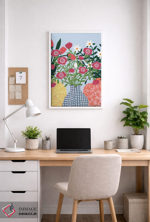 تابلو مینیمال سه گلدان اثر سیان سامرحیز - D5W