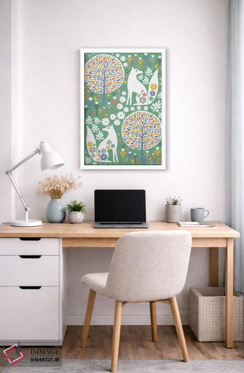 تابلو مینیمال روباه های اسکانباوراوی اثر سیان سامرحیز - D6W