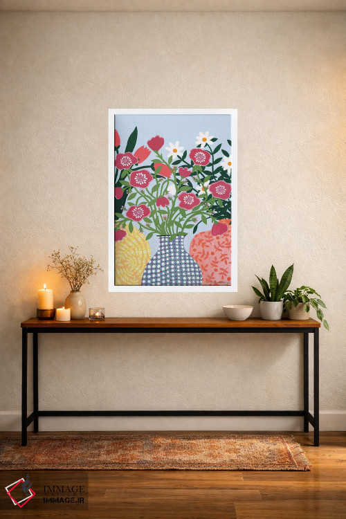 تابلو مینیمال سه گلدان اثر سیان سامرحیز - D4W