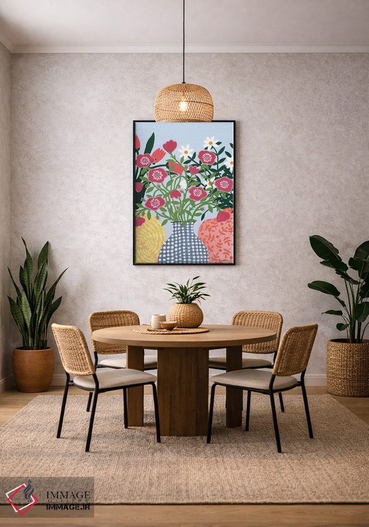 تابلو مینیمال سه گلدان اثر سیان سامرحیز - D6B