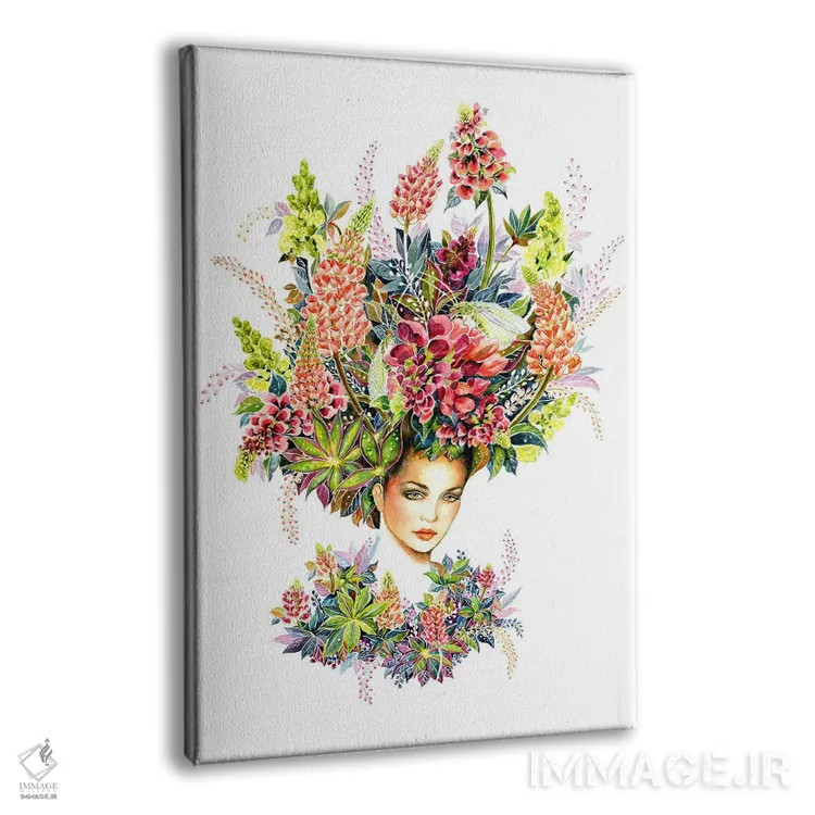 تابلو دکوراتیو پرتره گلدار لوپین اثر سانی گو - نمای پرسپکتیو محصول