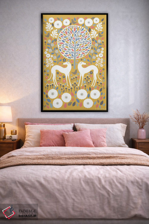 تابلو مینیمال سگ های تازی اسکانباوراوی اثر سیان سامرحیز - D1B