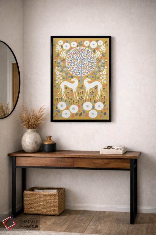 تابلو مینیمال سگ های تازی اسکانباوراوی اثر سیان سامرحیز - D3B