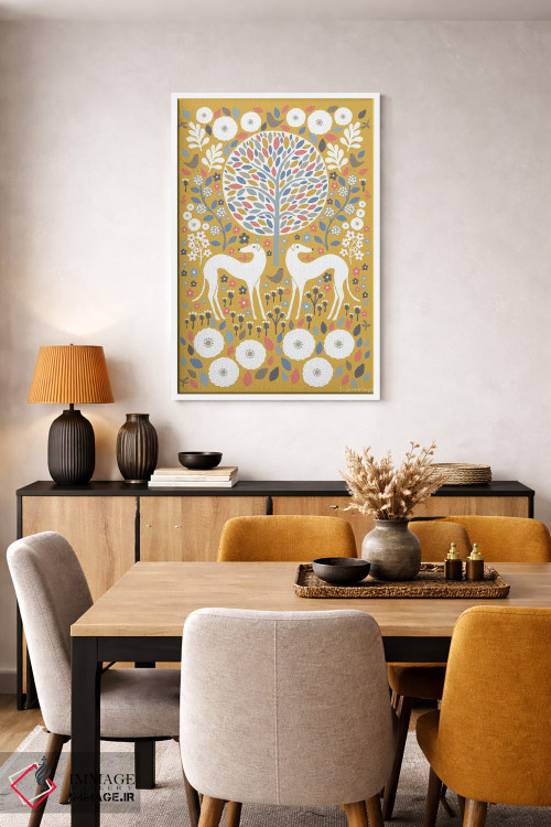 تابلو مینیمال سگ های تازی اسکانباوراوی اثر سیان سامرحیز - D4W