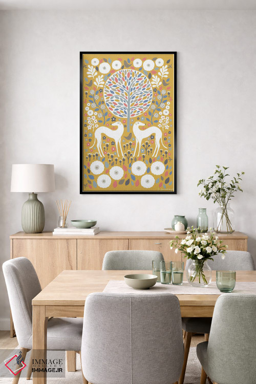 تابلو مینیمال سگ های تازی اسکانباوراوی اثر سیان سامرحیز - D6B