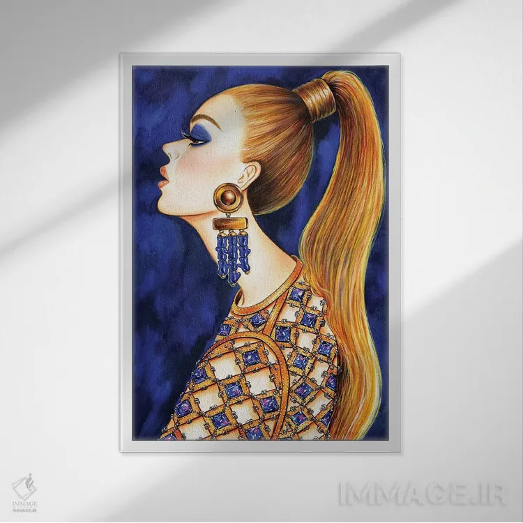 تابلو دکوراتیو دم اسبی قدرتی اثر سانی گو - نمای قابدار سفید