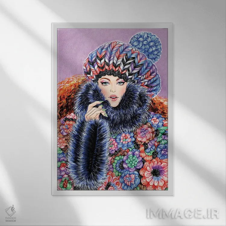 تابلو دکوراتیو گرم بمان اثر سانی گو - نمای قابدار سفید