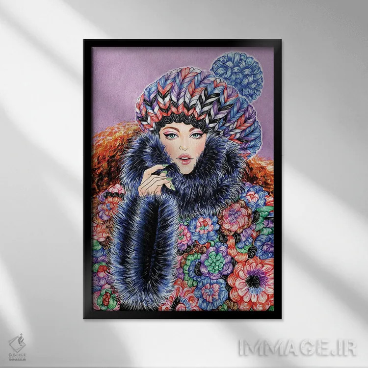 تابلو دکوراتیو گرم بمان اثر سانی گو - نمای قابدار مشکی