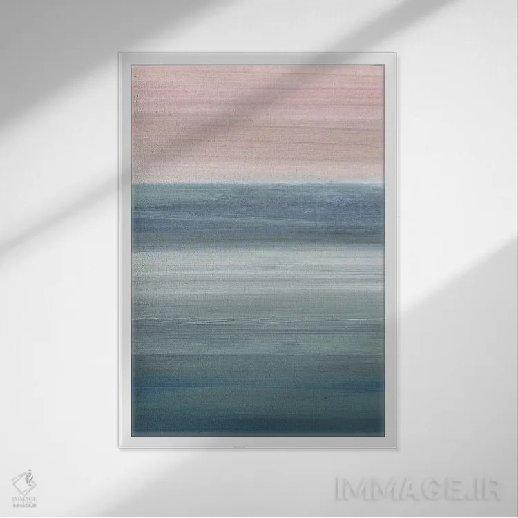 تابلو مینیمال وسعت ساحل I اثر سوزان جیـل - نمای قابدار سفید