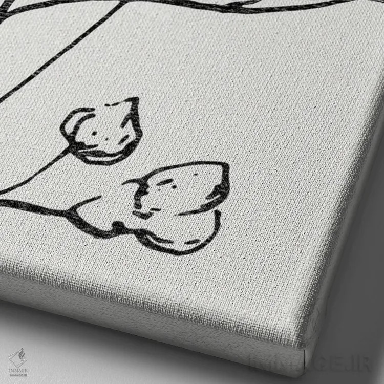 تابلو مینیمال طرح گیاهی یک اثر سوزان جیـل - نمای نزدیک بافت بوم