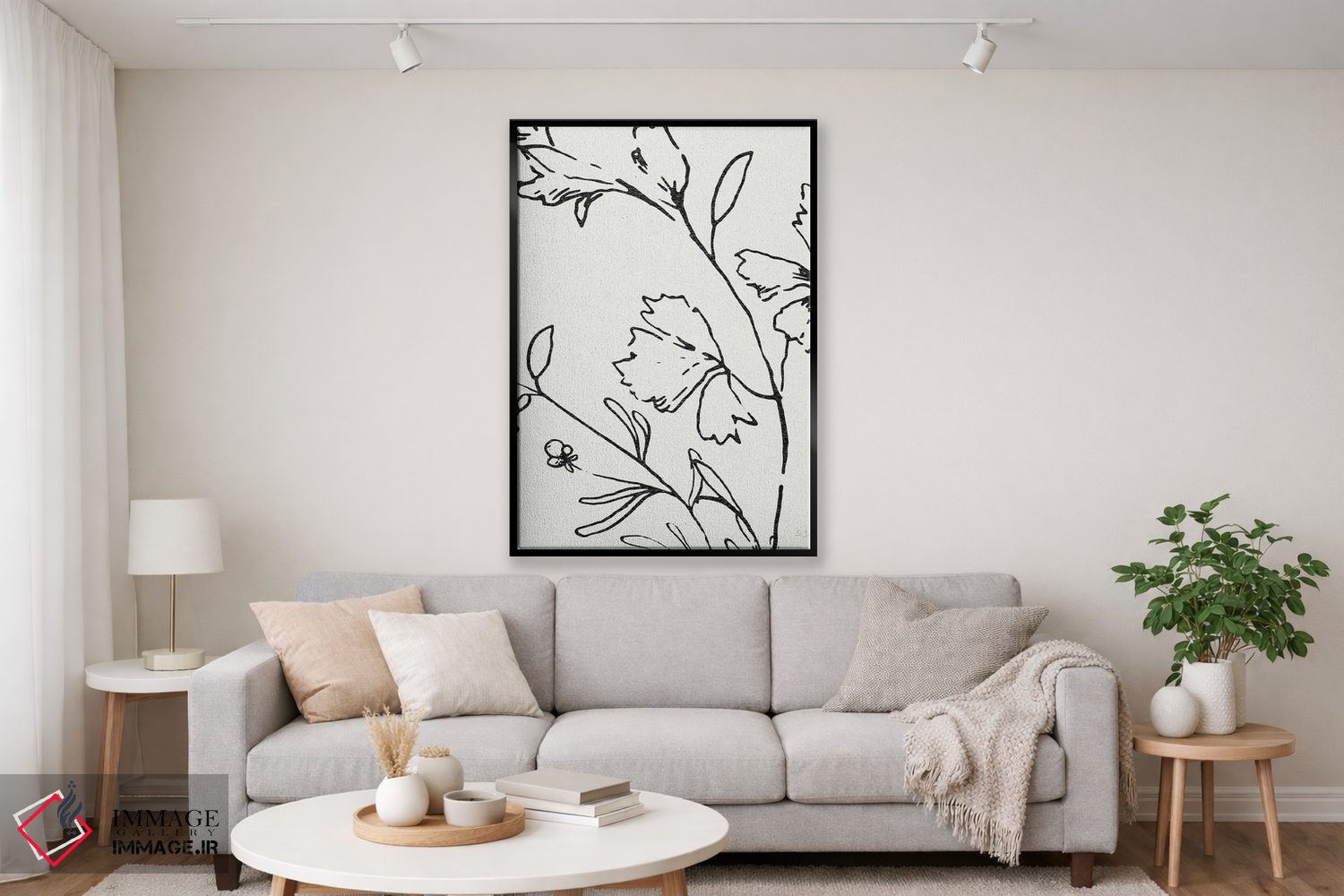 تابلو مینیمال طرح گیاهی دو اثر سوزان جیـل - D2B
