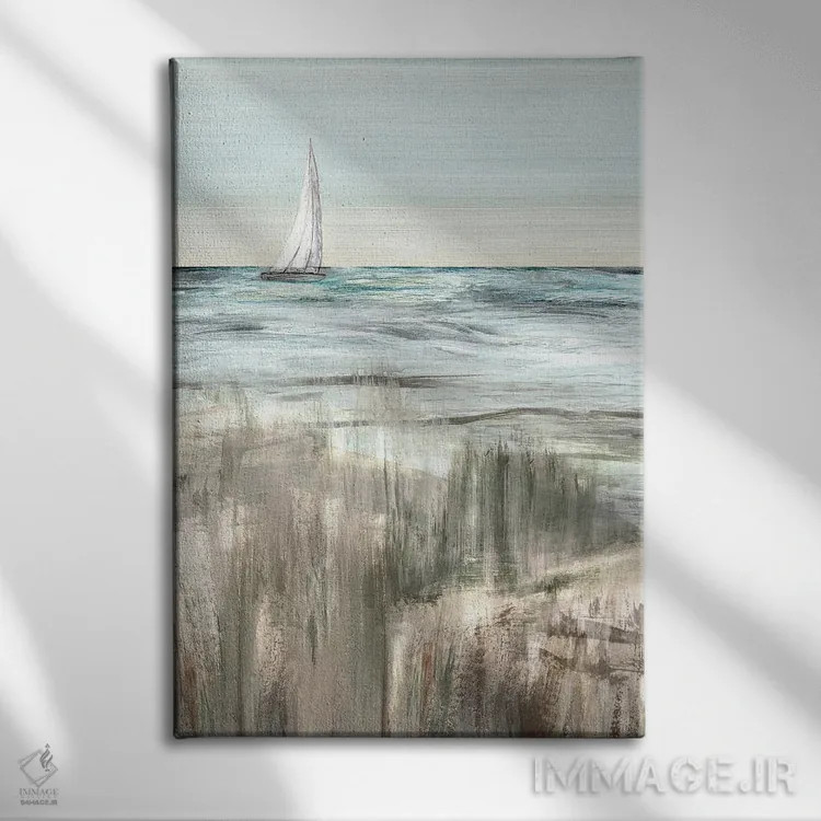 تابلو مینیمال حرکت در گرگ ومیش یک اثر سوزان جیـل - نمای روبهرو روی دیوار