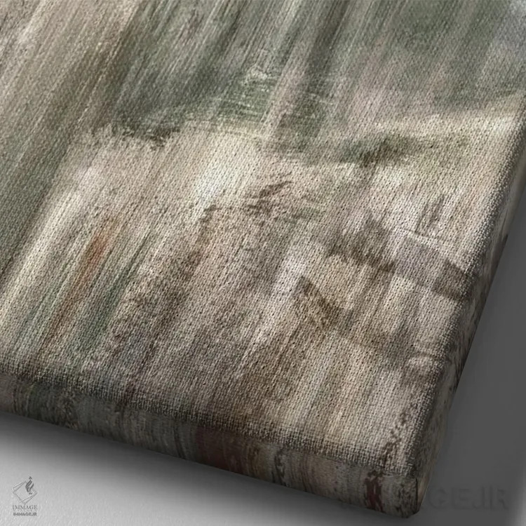 تابلو مینیمال حرکت در گرگ ومیش یک اثر سوزان جیـل - نمای نزدیک بافت بوم