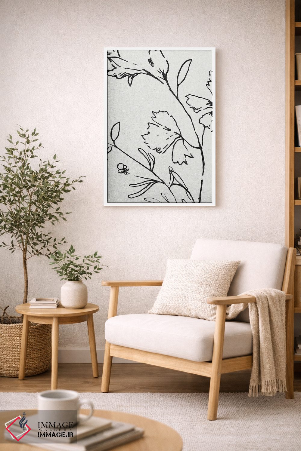تابلو مینیمال طرح گیاهی دو اثر سوزان جیـل - D5W