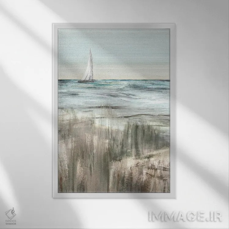 تابلو مینیمال حرکت در گرگ ومیش یک اثر سوزان جیـل - نمای قابدار سفید